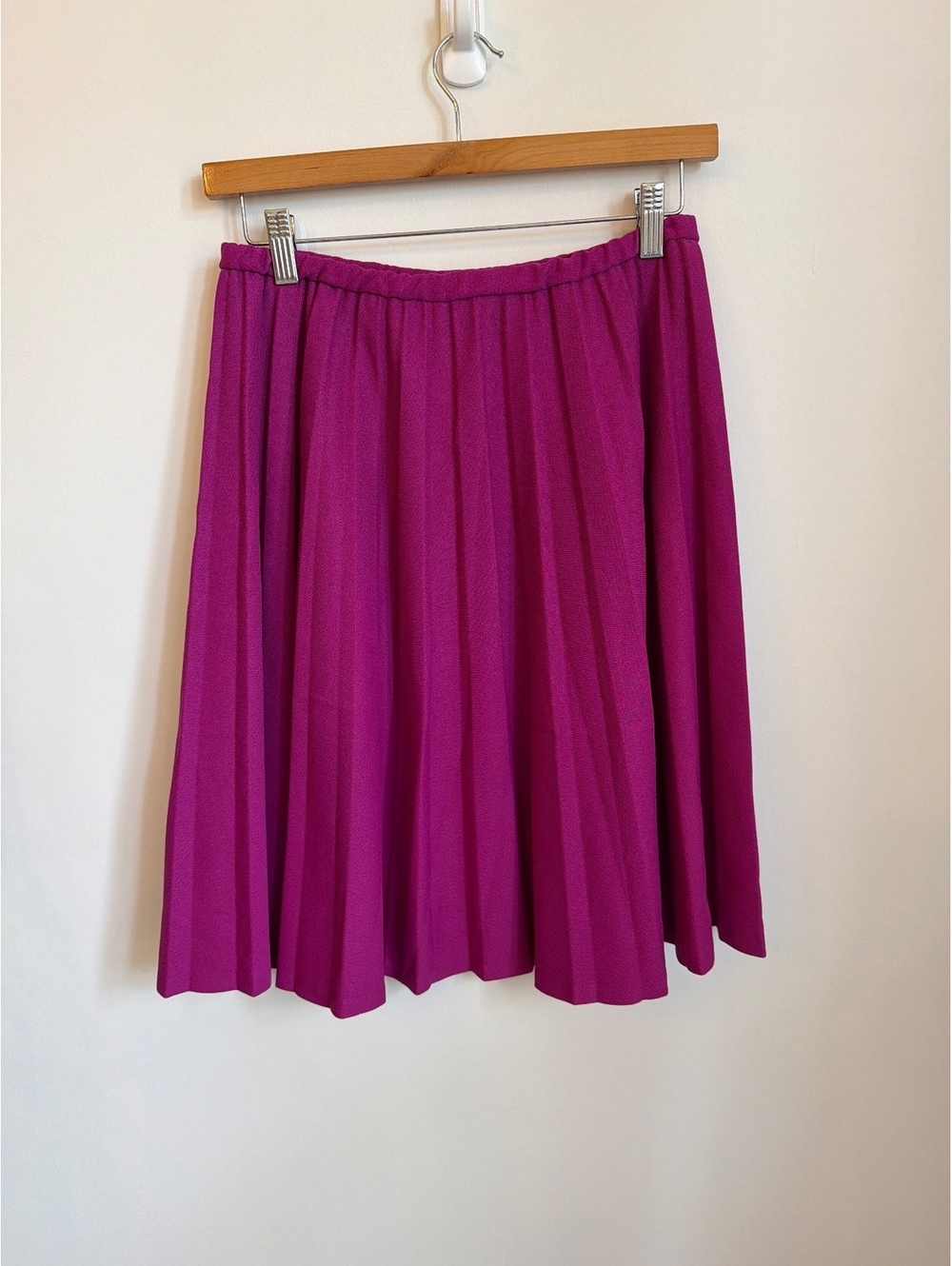Vintage Devon Pleated Midi Skirt Magenta Classic Feminine Coquette Girl